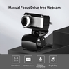 Caméra USB pour ordinateur 480P Mise au point manuelle Caméra Web Webcam sans lecteur avec microphone externe pour le chat vidéo Conférence en ligne