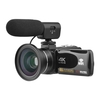 Caméra vidéo numérique 4K Caméscope WiFi Enregistreur DV 56MP Zoom numérique 18X Écran tactile IPS de 3, 0 pouces Prend en charge la détection de visage IR Vision nocturne Anti-tremblement avec 2 piles + Télécommande + Sac de transport + Microphon