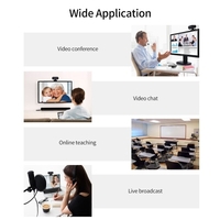 Caméra Web HD 1080P USB à mise au point fixe Caméra Web Microphone intégré sans lecteur pour ordinateur de bureau noir