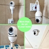 Caméra WiFi 360 Panoramique Ampoule 1080P Caméra de Sécurité avec 2.4GHz WiFi 360 Degrés Vision Panoramique Caméra de Surveillance sans Fil à Domicile Vision Nocturne Audio Bidirectionnel Détection de Mouvement Intelligente