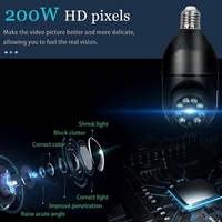 Caméra WiFi 360 Panoramique Ampoule 1080P Caméra de Sécurité avec WiFi 360 Degrés Panoramique Sans Fil Caméras de Surveillance à Domicile Vision Nocturne Audio Bidirectionnel Détection de Mouvement Intelligente