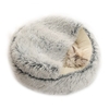 Canapé-lit rond en peluche pour chien de compagnie 2 en 1