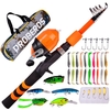 Canne à pêche ultralégère pour enfants de 1.5 m canne à pêche ultralégère + moulinet de pêche + leurres de pêche sac de rangement pour matériel de pêche