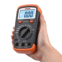 Capacimètre numérique NJTY avec écran LCD rétroéclairé 600pF à 100mF Kit de testeur de condensateur haute précision 6000 points avec pinces crocodile et fusibles 0, 2A