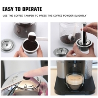 Capsules de café remplissables en acier inoxydable Ensemble de filtre à tasse de capsule de café réutilisable Compatible avec vertuolline GCA1 Delonghi ENV135 Delonghi ENV150 BNV450WHT1BUC1