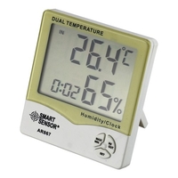 Capteur intelligent AR867 LCD Numérique Hygromètre Thermomètre Double Humidité Température Mètre Intérieur Extérieur Testeur Station Météo avec Calendrier