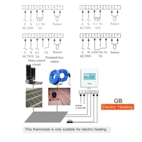 Capteur intégré de thermostat intelligent programmable WiFi avec affichage LCD Contrôleur de température numérique APP Télécommande (16A avec WiFi)