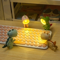 Caricature Lampe de nuit pour enfants Mini Dinosaure Lampes de bureau à LED mignons bricolage portable avec angle réglable pour les enfants Étudiants Chambre à coucher Les livres de jardin d