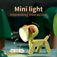 Caricature Lampe de nuit pour enfants Mini-Lampes de bureau LED pour chiens mignons bricolage portable avec porte-téléphone réglable pour les enfants Étudiants Salle de lecture de la chambre