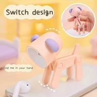 Caricature Lampe de nuit pour enfants Mini-Lampes de bureau LED pour chiens mignons bricolage portable avec porte-téléphone réglable pour les enfants Étudiants Salle de lecture de la chambre