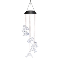 Carillon de vent de grenouilles solaires suspension lampe suspension IP44 Mixcolor clignotant lentement