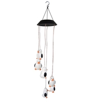 Carillon de vent solaire lampe de pingouin extérieur étanche jardin Patio décoratif vacances suspendus décoration