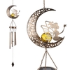 Carillon éolien solaire en métal avec lumière LED Décoration de veilleuse de jardin extérieur Lampe carillons éoliens étanche pour patio balcon cour couloir