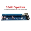Carte adaptateur PCI-E 1X vers PCI-E 16X Carte convertisseur PCI-E 4Pin avec câble de données USB3.0 Câble d