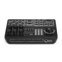 Carte son en direct Changeur de voix externe Mélangeur audio BT Table de mixage sonore avec plusieurs effets sonores pour smartphone Ordinateur Streaming en direct Enregistrement de diffusion Gaming