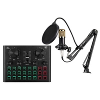 Carte son et ensemble de microphones V8 Plus carte son BM800 Microphone à condensateur pour enregistrement de diffusion en direct karaoké