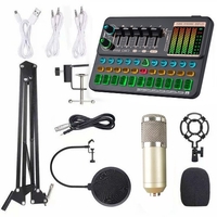 Carte son multifonctionnelle Live SK500 et kit de microphone à suspension BM800 Enregistrement de diffusion Ensemble de microphone à condensateur Changeur de voix intelligent Mélangeur audio pour ordinateurs et téléphones portables