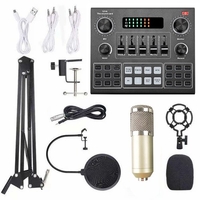 Carte son multifonctionnelle Live V9 et kit de microphone à suspension BM800 Ensemble de microphones à condensateur d