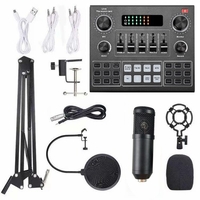 Carte son multifonctionnelle Live V9 et kit de microphone à suspension BM800 Ensemble de microphones à condensateur d