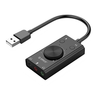 Carte son USB Plug and Play Adaptateur de son stéréo externe Convertisseur de répartiteur de microphone pour casque avec contrôle du volume Prend en charge TRS / TRRS Compatible avec Win MacOS Linux