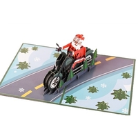 Cartes de Noël 3D Pop Up Cartes de voeux de Thanksgiving en forme de père Noël avec enveloppe Cartes de décoration de Noël Festivals de vacances du Nouvel An Cadeau d