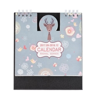 Cartoon Animals Table Calendar Mini Desk Planner with Stand 2017.9 ~ 2018.12 Fournitures scolaires de bureau