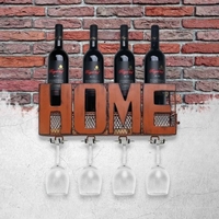 Casier à vin mural support de verre de conteneur de stockage en liège avec 4 porte-charmes de vin en liège décor de cuisine à la maison