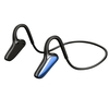 Casque BT 5.0 avec micro Design à oreille ouverte 5.2 Bandeau flexible avec son surround 3 boutons de commande IP67 étanche,  bleu