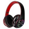 Casque BT 5.0 Pliable Casque Sans Fil et Filaire avec Support de Lumière Respiration Carte TF Jouant avec Bandeau Extensible,  Noir