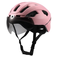 Casque de cyclisme respirant avec lunettes magnétiques pour feux arrière Femmes Hommes Casque de sécurité léger Casque de vélo