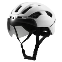 Casque de cyclisme respirant avec lunettes magnétiques pour feux arrière Femmes Hommes Casque de sécurité léger Casque de vélo