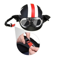 Casque de moto avec lunettes Casque Touring Echarpe Casque pour Harley + Masque Lunettes détachables et Bouche filtre pour casque ouvert