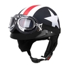 Casque de moto demi-visage ouvert avec lunettes visière écharpe Biker Scooter Touring casque