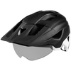 Casque de vélo de montagne avec visière amovible Lunettes détachables Ultralight réglable VTT Casque de vélo de vélo Hommes Femmes Sports Casque de sécurité en plein air