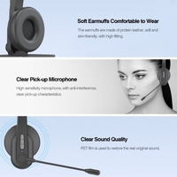 Casque sans fil 2, 4 GHz Call Center Écouteur sur l