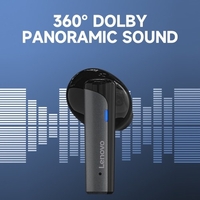 Casque sans fil Lenovo thinkplus TW50 Écouteurs de musique semi-intra-auriculaires BT5.3 Qualité sonore HiFi Réduction du bruit environnemental Gris