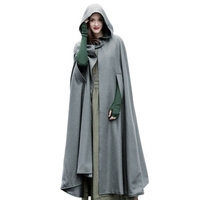 Casual Femmes Hiver Manteau À Capuche Sans Manches Bouton De Fermeture Long Cape Costume Cosplay Survêtement