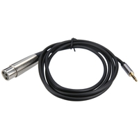 Câble audio 3, 5 mm vers XLR 3, 5 mm mâle vers canon femelle guitare téléphone carte son mélangeur ligne de connexion 1, 5 m noir