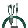 Câble Baseus Flash Series 2 for 3 1.2m PD 100W QC 18W Cordon de charge rapide 3-en-1 Type-C / USB vers MicroUSB / Type-C / iPhone Câble de charge rapide compatible pour les téléphones Andriod / iPhone / Xiaomi