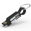Câble de charge 4 en 1 - Câble de charge/synchronisation ultra portable noir pour porte-clés compatible avec Apple iPhone/iPad/Airpods et compatible avec tous les appareils Android Micro USB et USB de type c