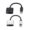 Câble de charge des écouteurs Jack de type C à 3, 5 mm USB C Câble audio Adaptateur audio Convertisseur de charge pour Huawei Xiaomi Samsung (Noir)
