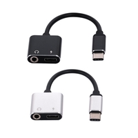 Câble de charge des écouteurs Jack de type C à 3, 5 mm USB C Câble audio Adaptateur audio Convertisseur de charge pour Huawei Xiaomi Samsung (Noir)
