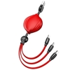 Câble de charge multi USB Cordon de chargeur rapide rétractable 3 en 1 avec port de type C/Micro-B/iOS Réglage de la longueur à 5 niveaux/Protection intelligente Câble de chargeur de téléphone universel compatible avec les téléphones portables Ta