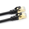 Câble Ethernet Cat7 10 Gbps 600 Mhz / paires torsadées blindées // noyaux de cuivre sans oxygène 26AWG / interface RJ45 plaquée or noir 1 m