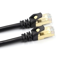 Câble Ethernet Cat7 10Gbps 600Mhz / paires torsadées blindées // noyaux de cuivre sans oxygène 26AWG / interface RJ45 plaquée or noir 3m