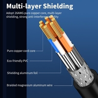 Câble réseau CAT8 Câble Ethernet 40 Gbps 2000 MHz avec blindage multicouche Interface plaquée or à noyau de cuivre pur 26AWG 3M