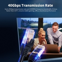 Câble réseau CAT8 Câble Ethernet 40Gbps 2000MHz avec blindage multicouche Interface plaquée or à noyau de cuivre pur 26AWG 10M
