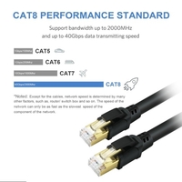 Câble réseau de réseau informatique pour ordinateur portable en cuivre pur de haute qualité 2000MHz 40Gbps de la stabilité de la transmission CAT8