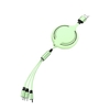 Câble USB rétractable 3 en 1 Organisateur de câbles de chargement multiples en silicone de 4 pieds avec connecteur Type-C / Micro USB pour téléphones Android iOS et plusieurs appareils