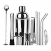 CG1207 13PCS 304 Ensemble Shaker à Cocktail En Acier Inoxydable Boisson Making Tool Kit Cadeau D